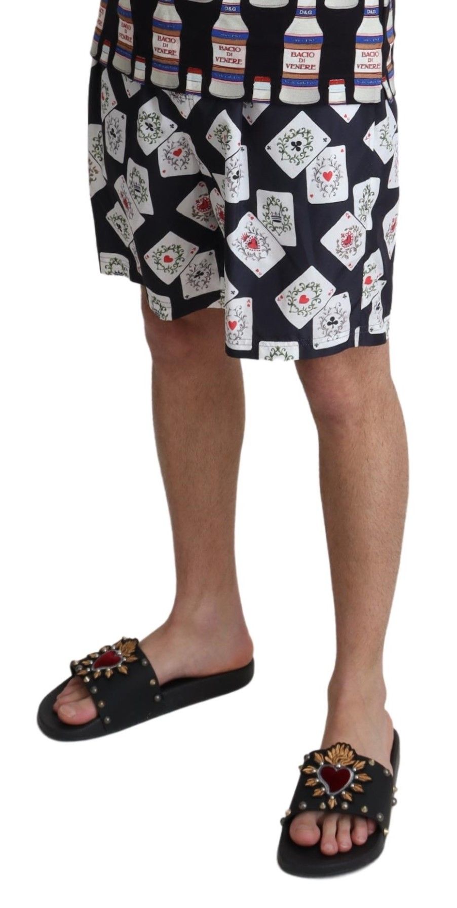Dolce & Gabbana Black Card Deck Print Beachwear Swimshorts Dolce & Gabbana