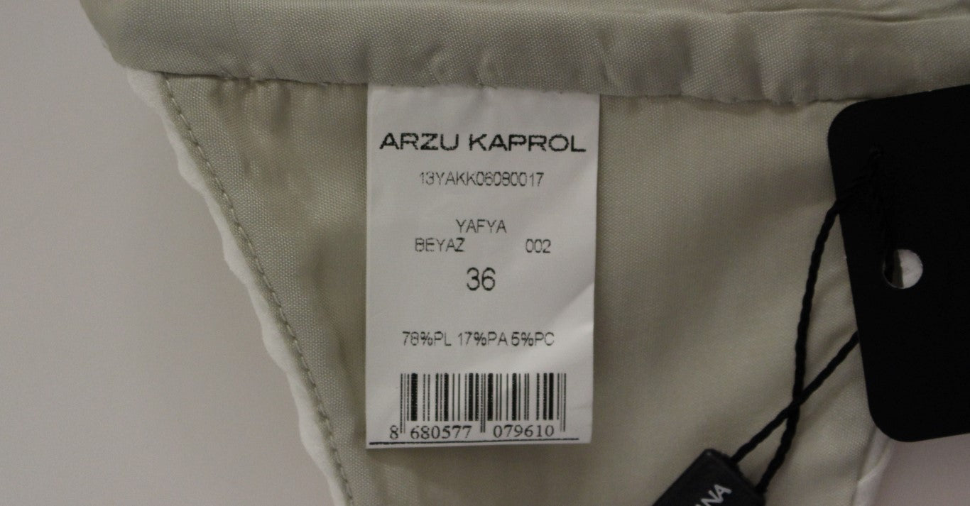 Arzu Kaprol White Lashes Open Back Vest Jacket Arzu Kaprol