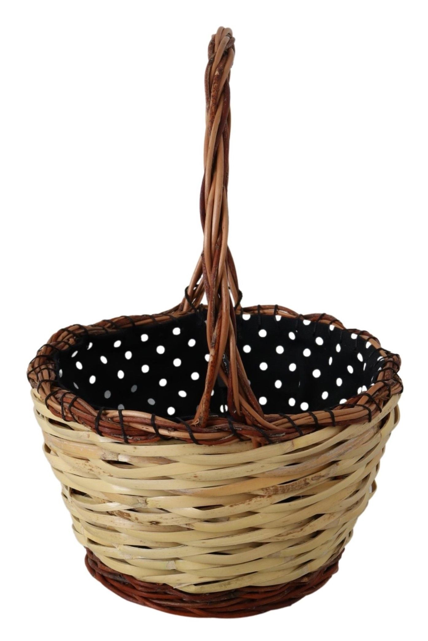 Dolce & Gabbana Beige Wood Wicker Rattan Basket Tote Bag Dolce & Gabbana