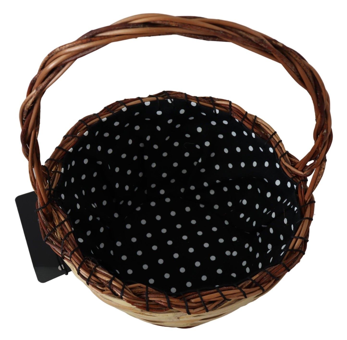 Dolce & Gabbana Beige Wood Wicker Rattan Basket Tote Bag Dolce & Gabbana