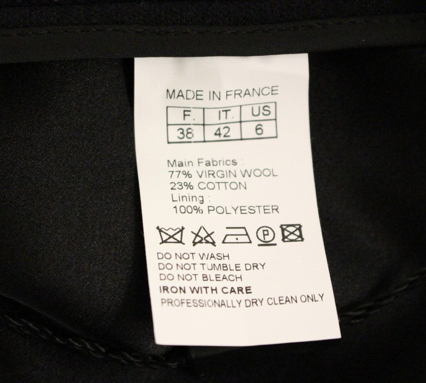 Corrado De Biase Black Metal Buttons Cotto Wool Skirt Corrado De Biase