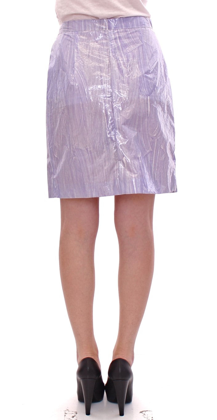 Licia Florio Purple Viscose Above-Knee Wrap Skirt Licia Florio
