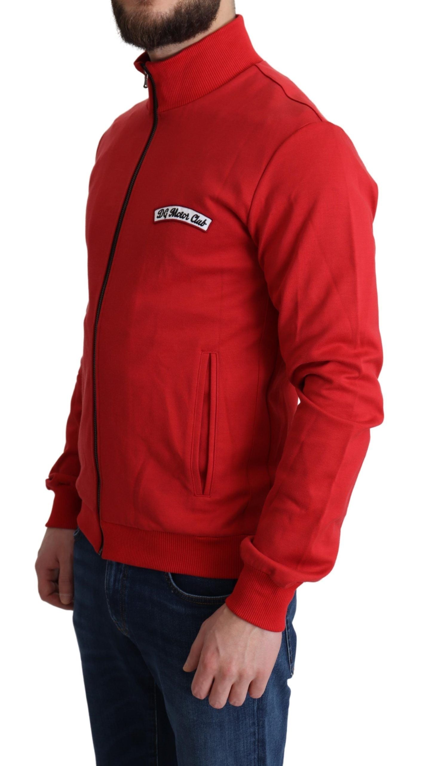Dolce & Gabbana Red DG Motor Club Zippered Cardigan Sweater Dolce & Gabbana