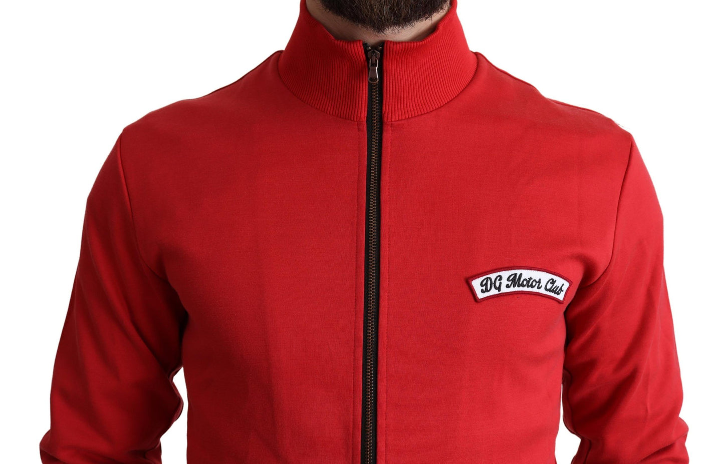 Dolce & Gabbana Red DG Motor Club Zippered Cardigan Sweater Dolce & Gabbana