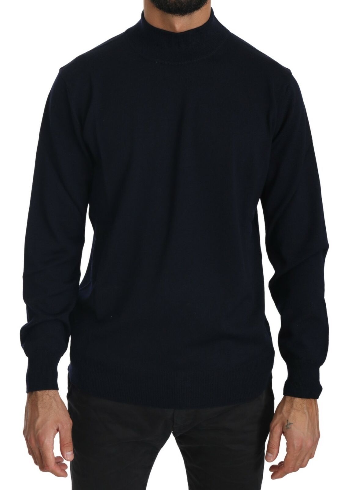 MILA SCHÖN Dark Blue Crewneck Pullover 100% Wool Sweater MILA SCHÖN