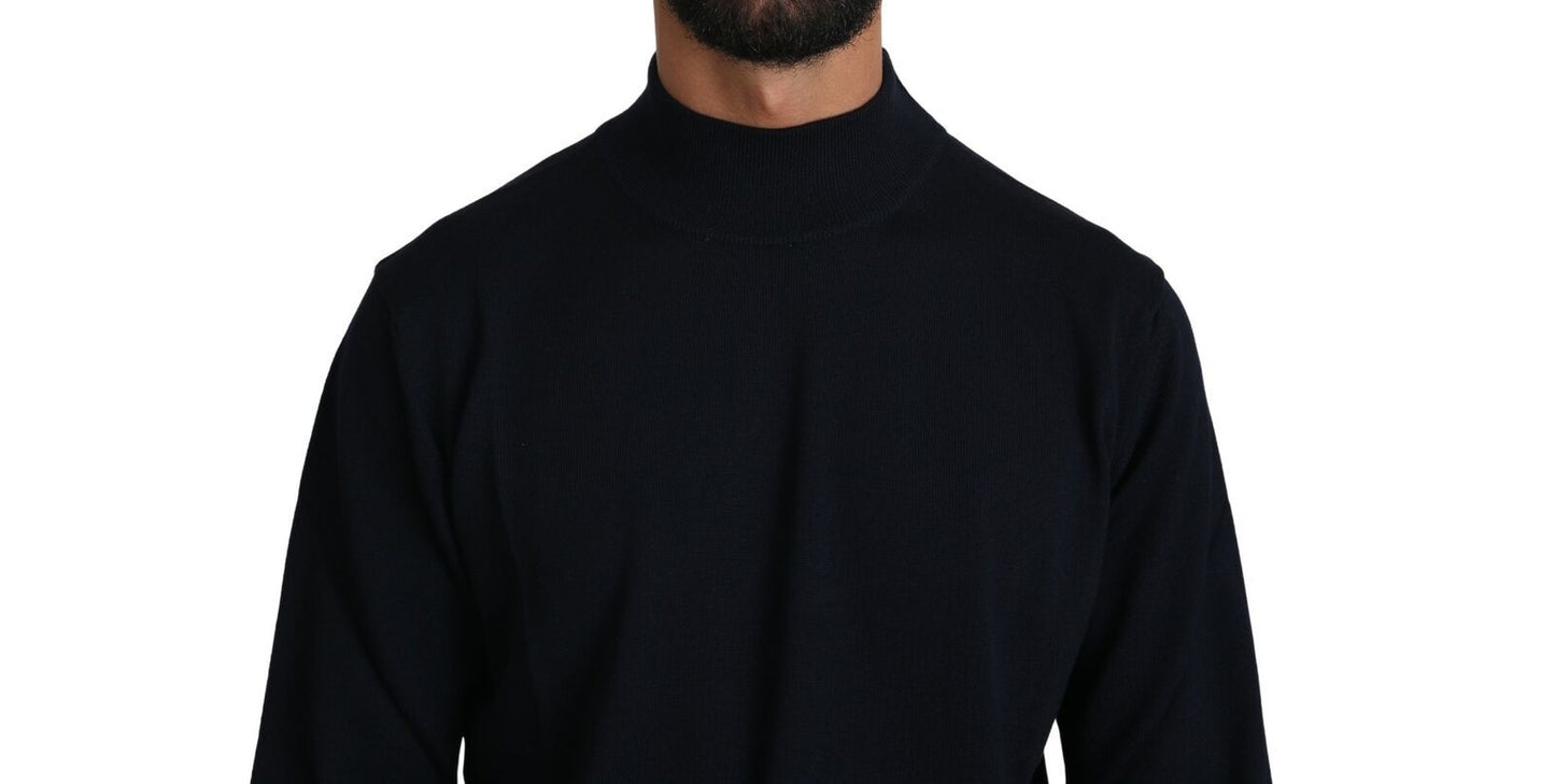 MILA SCHÖN Dark Blue Crewneck Pullover 100% Wool Sweater MILA SCHÖN