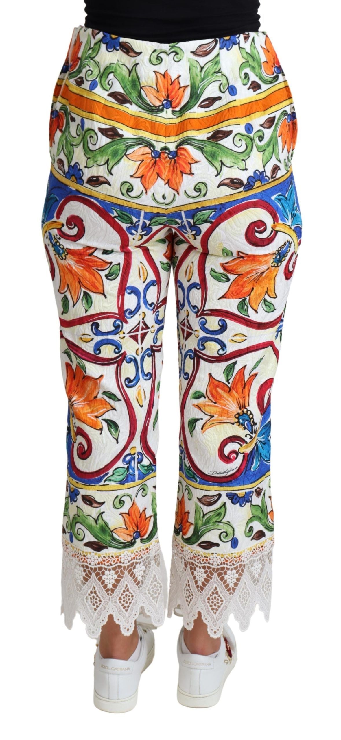 Dolce & Gabbana Multicolor Majolica Print Trouser Cotton Pants Dolce & Gabbana