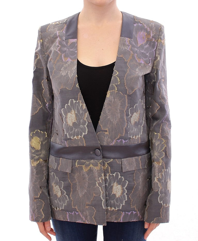Roberto Fragata Multicolor Silk Floral Cotton Blazer Roberto Fragata