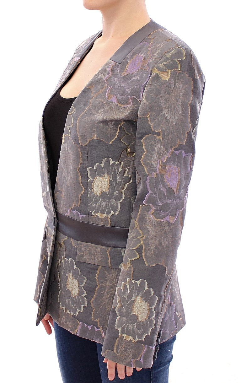 Roberto Fragata Multicolor Silk Floral Cotton Blazer Roberto Fragata
