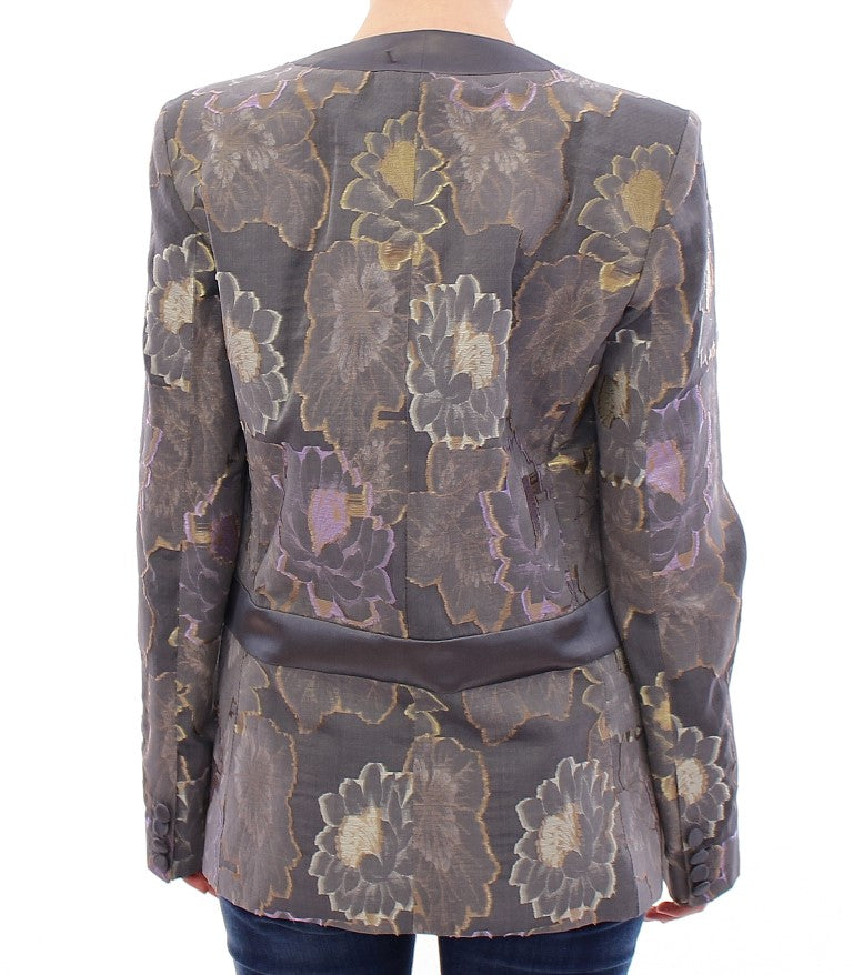 Roberto Fragata Multicolor Silk Floral Cotton Blazer Roberto Fragata