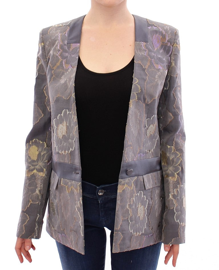 Roberto Fragata Multicolor Silk Floral Cotton Blazer Roberto Fragata