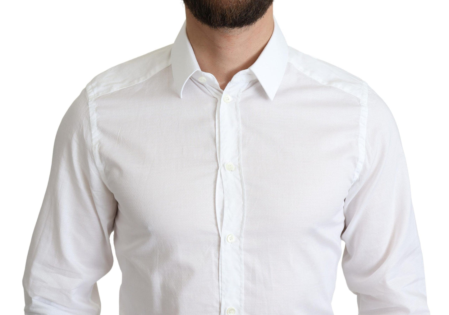 Dolce & Gabbana White Cotton Long Sleeves Formal Shirt Dolce & Gabbana