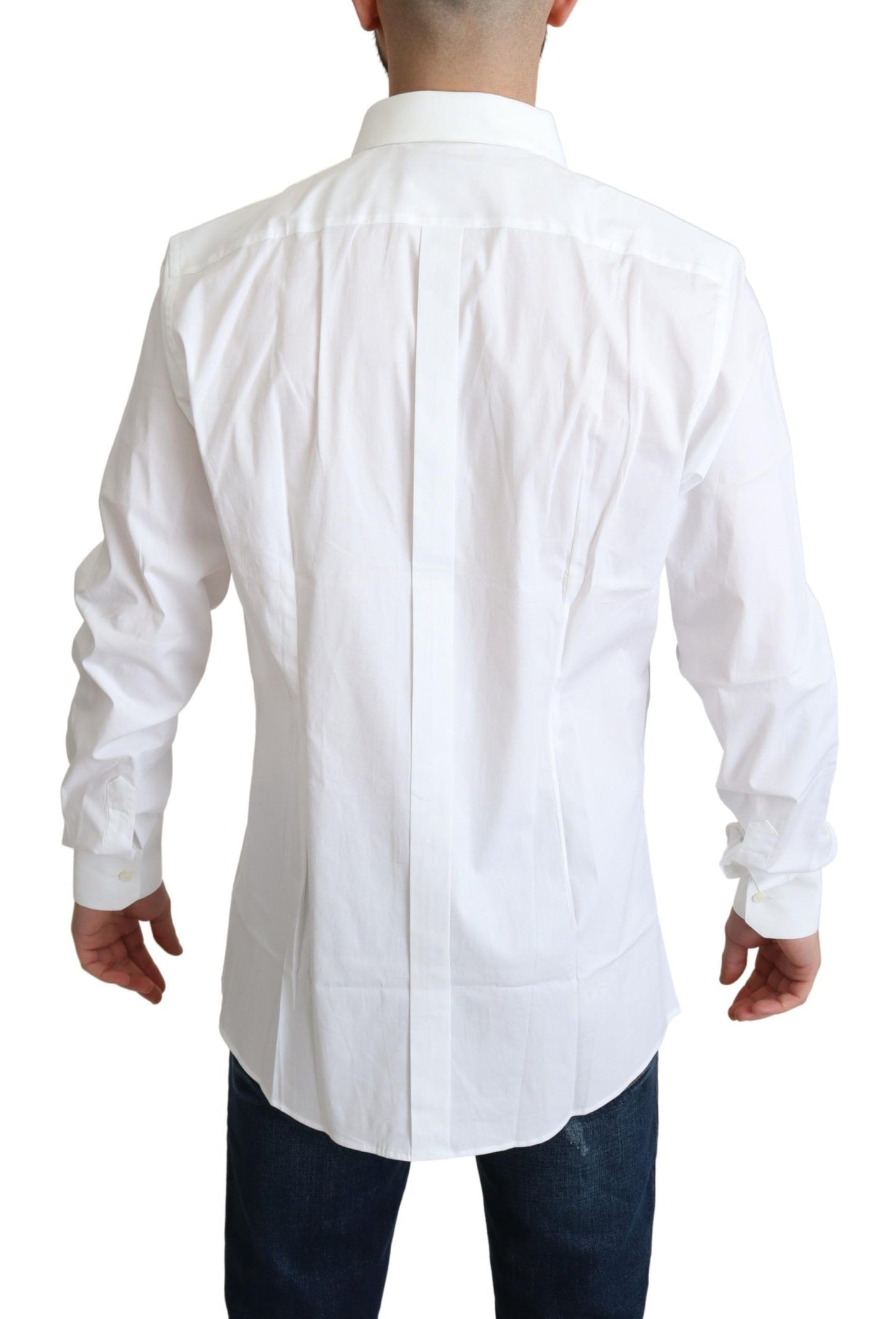 Dolce & Gabbana White Cotton Stretch Men Dress Formal Shirt Dolce & Gabbana