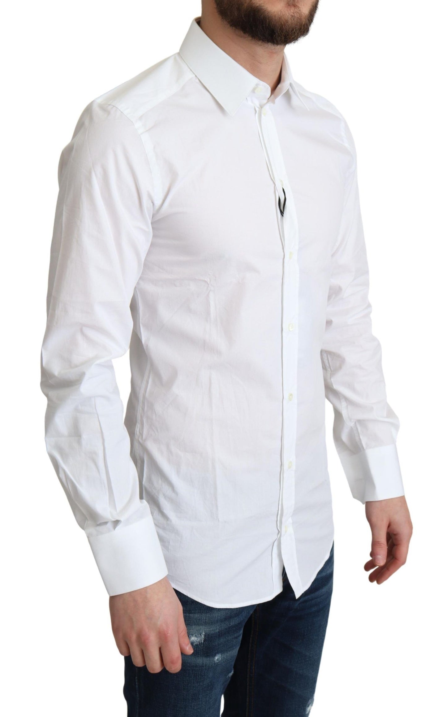 Dolce & Gabbana White Pure Cotton Men Dress Formal Shirt Dolce & Gabbana