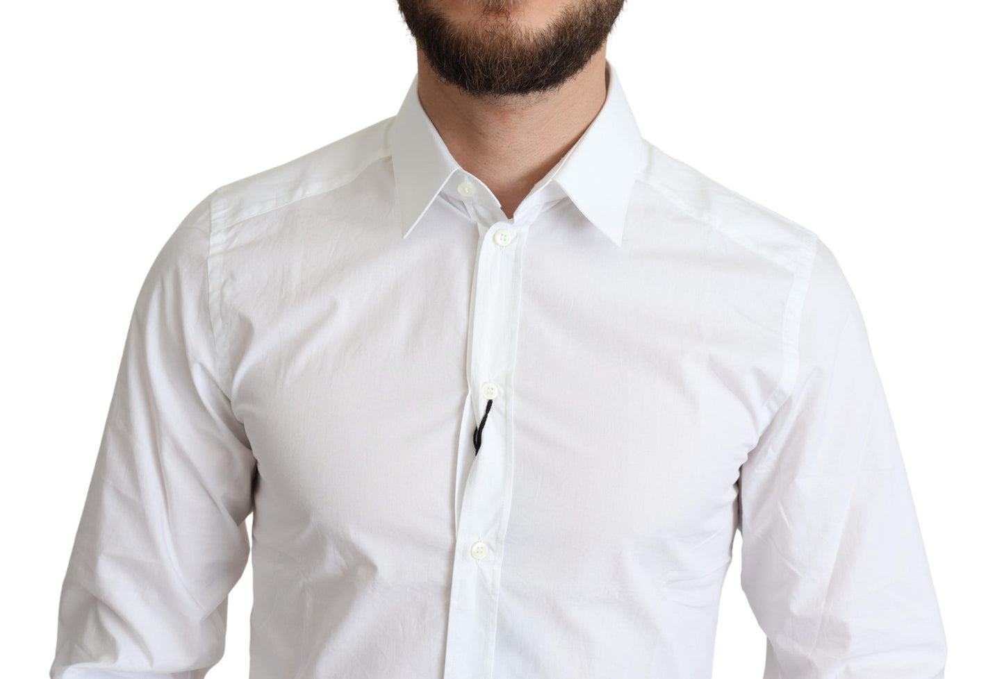 Dolce & Gabbana White Pure Cotton Men Dress Formal Shirt Dolce & Gabbana