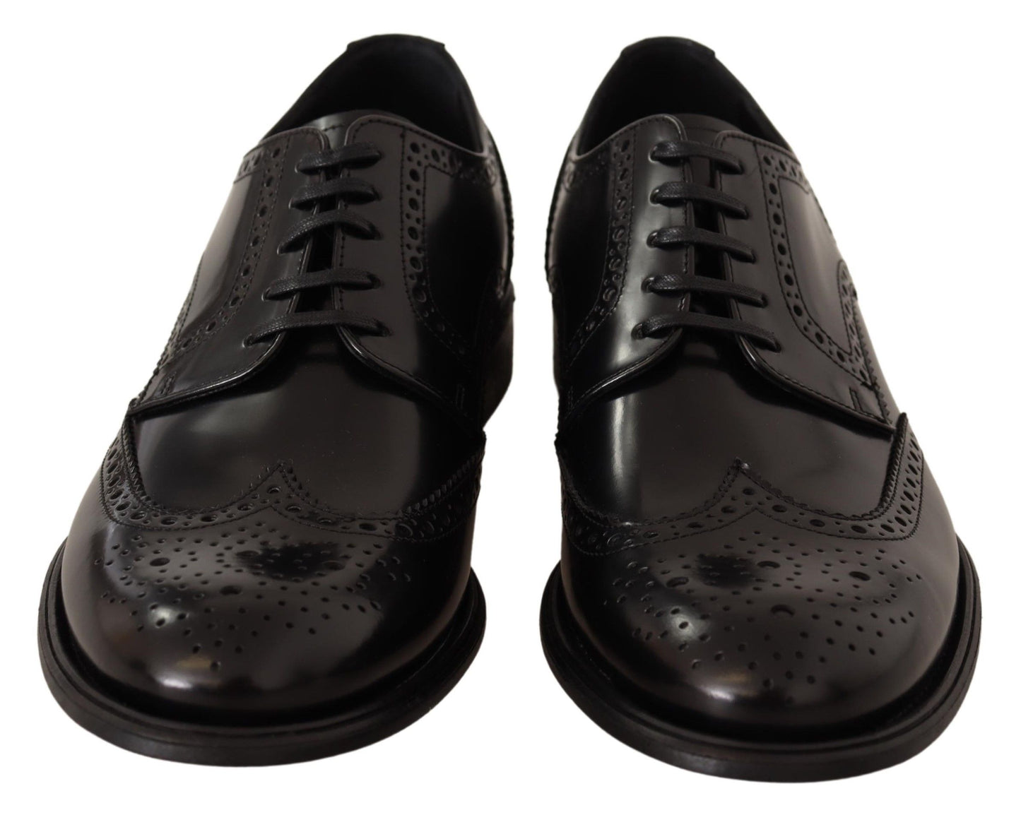 Dolce & Gabbana Black Leather Oxford Wingtip Formal Shoes Dolce & Gabbana