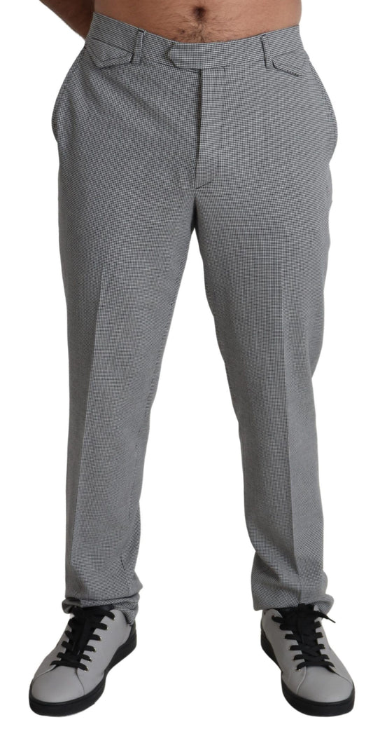 BENCIVENGA Gray Wool Checkered Dress Men Formal Trouser Pants BENCIVENGA