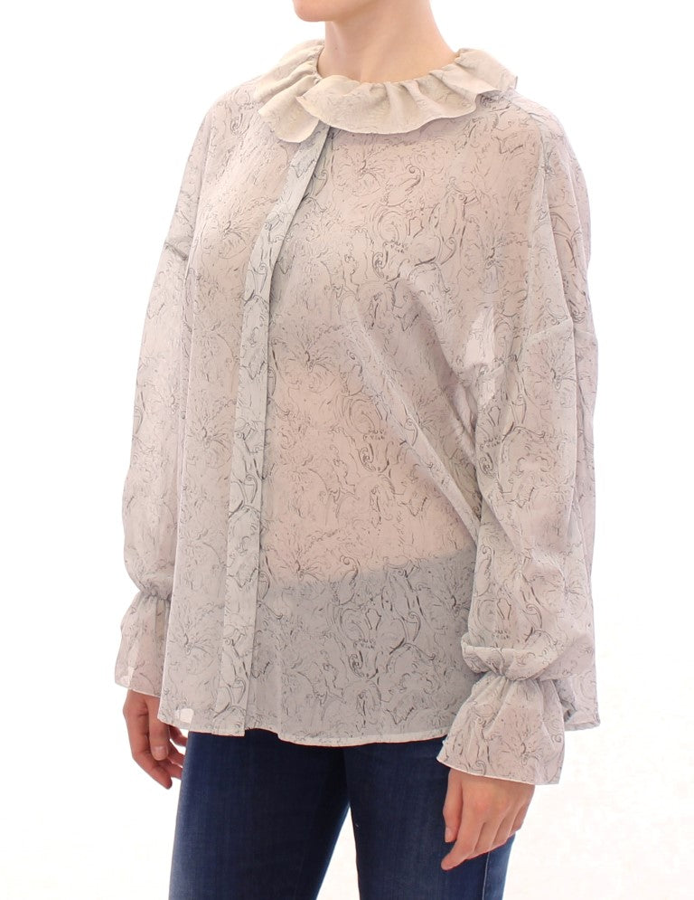 Vika Gazinskaya Blue Cotton Blouse Tunic Vika Gazinskaya
