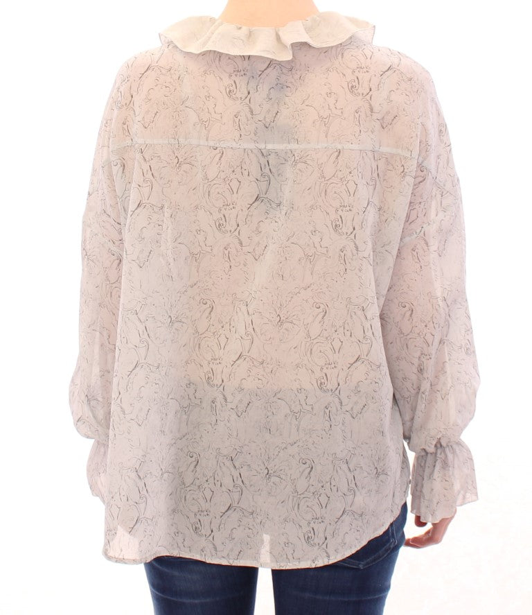 Vika Gazinskaya Blue Cotton Blouse Tunic Vika Gazinskaya