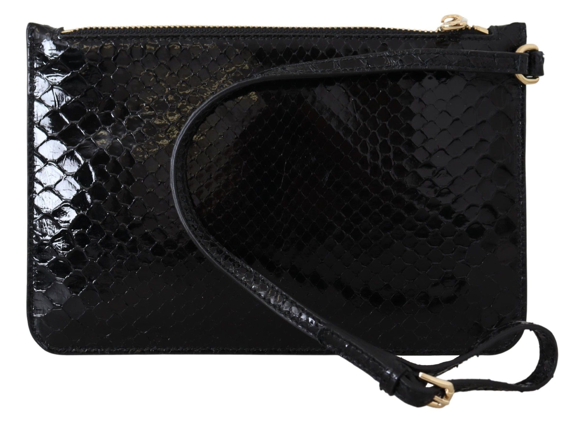 Dolce & Gabbana Black Leather Coin Purse Wristlet Mirror Agnese Wallet Dolce & Gabbana