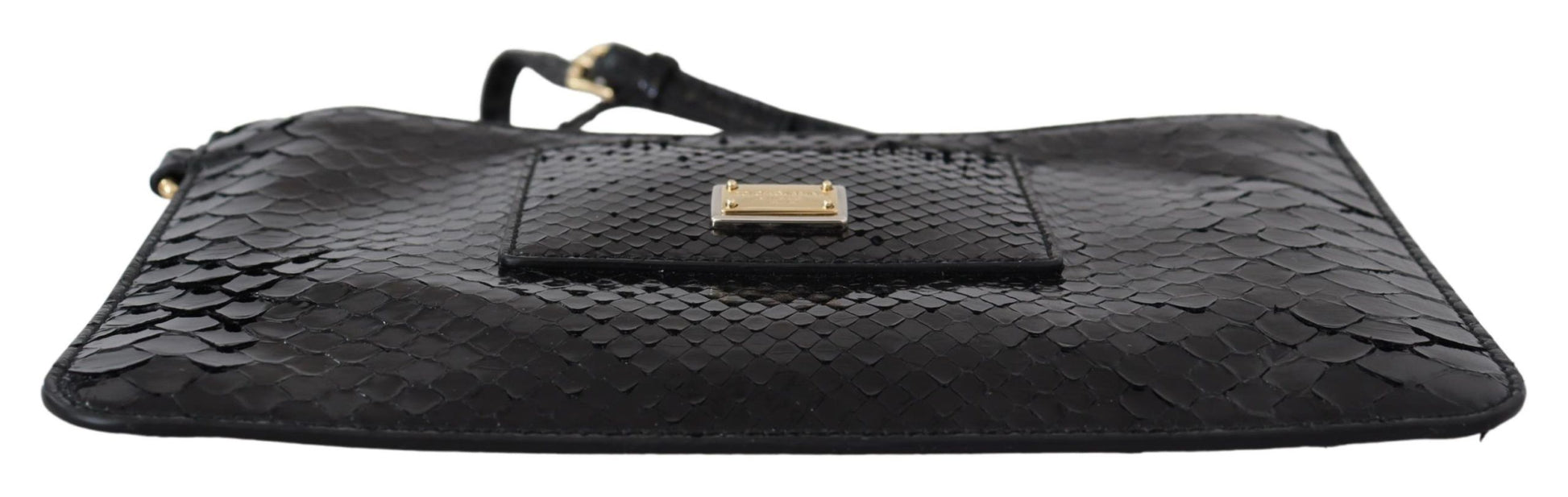 Dolce & Gabbana Black Leather Coin Purse Wristlet Mirror Agnese Wallet Dolce & Gabbana