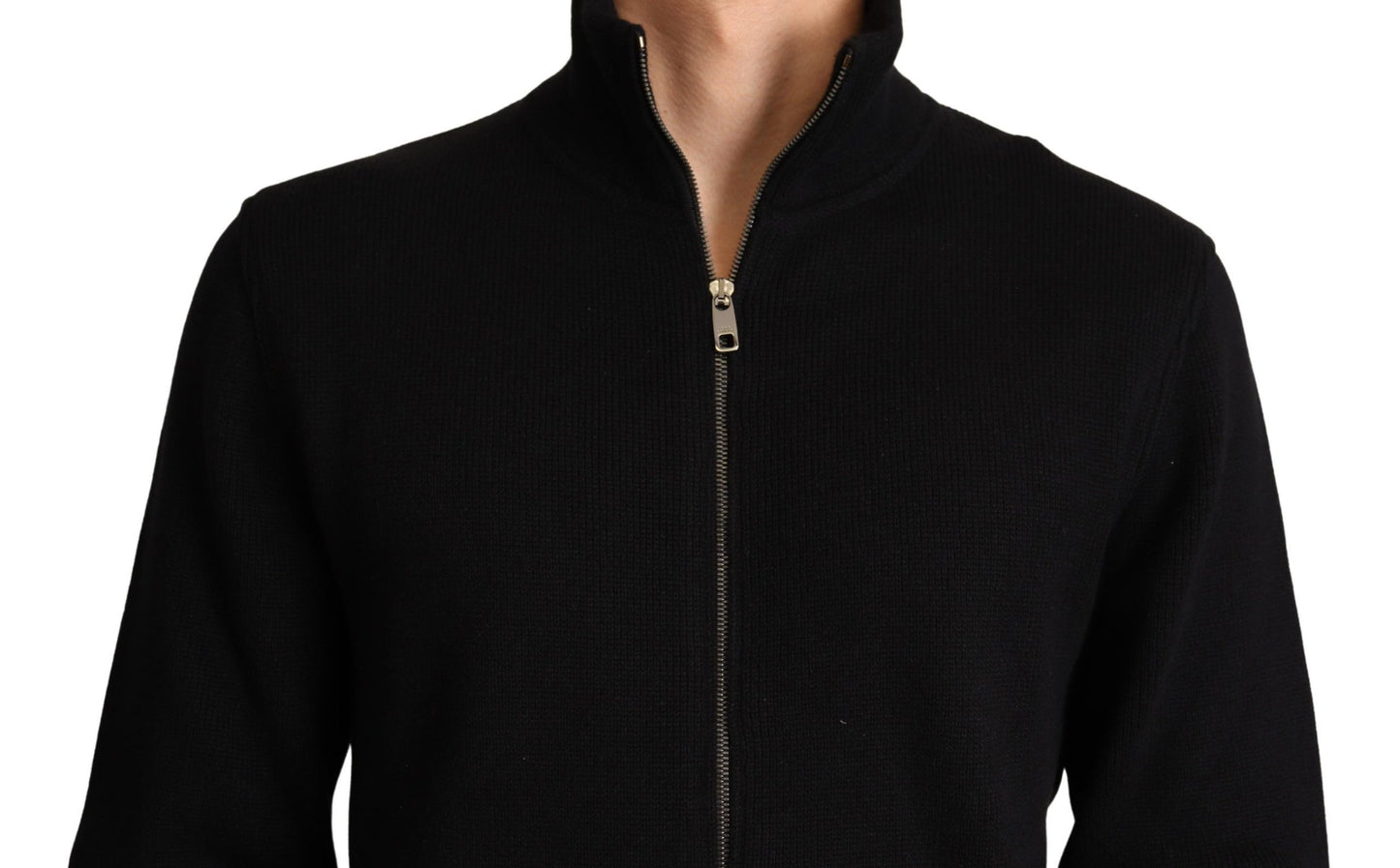 Dolce & Gabbana Black Cashmere Zipper Mens Sweater Dolce & Gabbana
