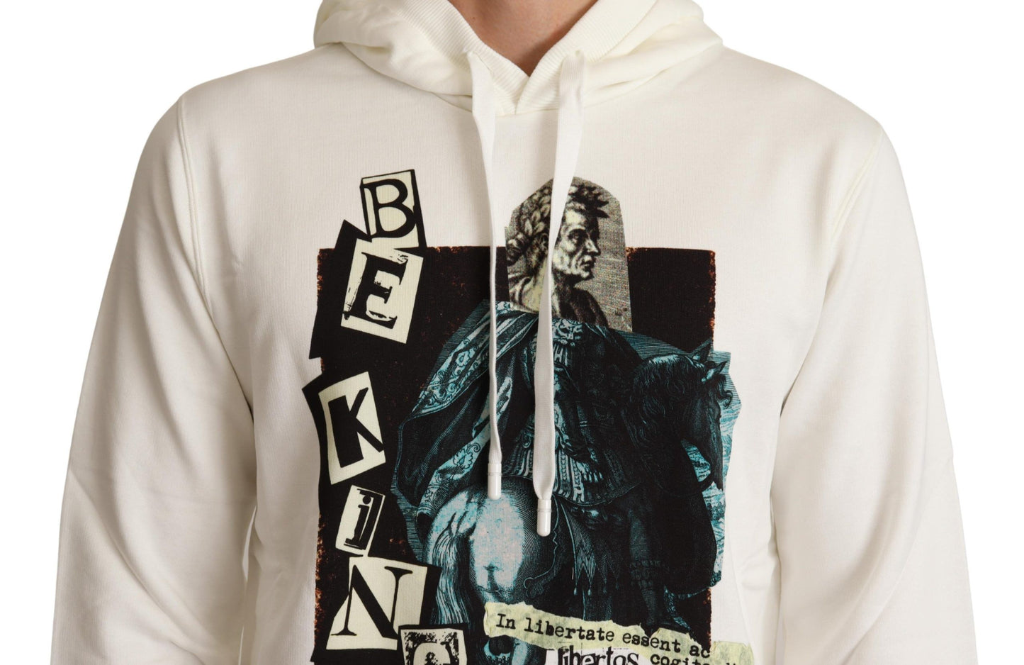 Dolce & Gabbana White King Ceasar Cotton Hooded Sweater Dolce & Gabbana