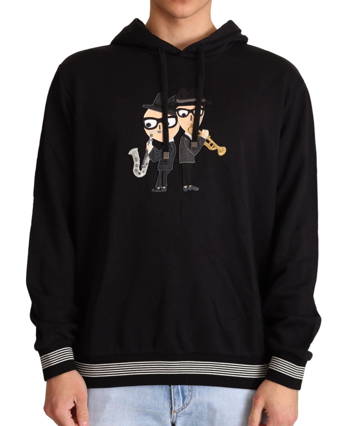 Dolce & Gabbana Black Cotton Hooded #dgfamily Sweater Dolce & Gabbana