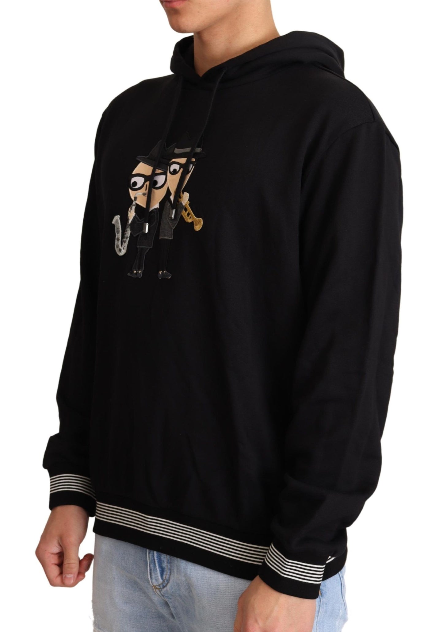 Dolce & Gabbana Black Cotton Hooded #dgfamily Sweater Dolce & Gabbana