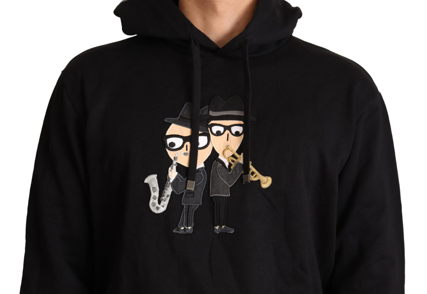 Dolce & Gabbana Black Cotton Hooded #dgfamily Sweater Dolce & Gabbana