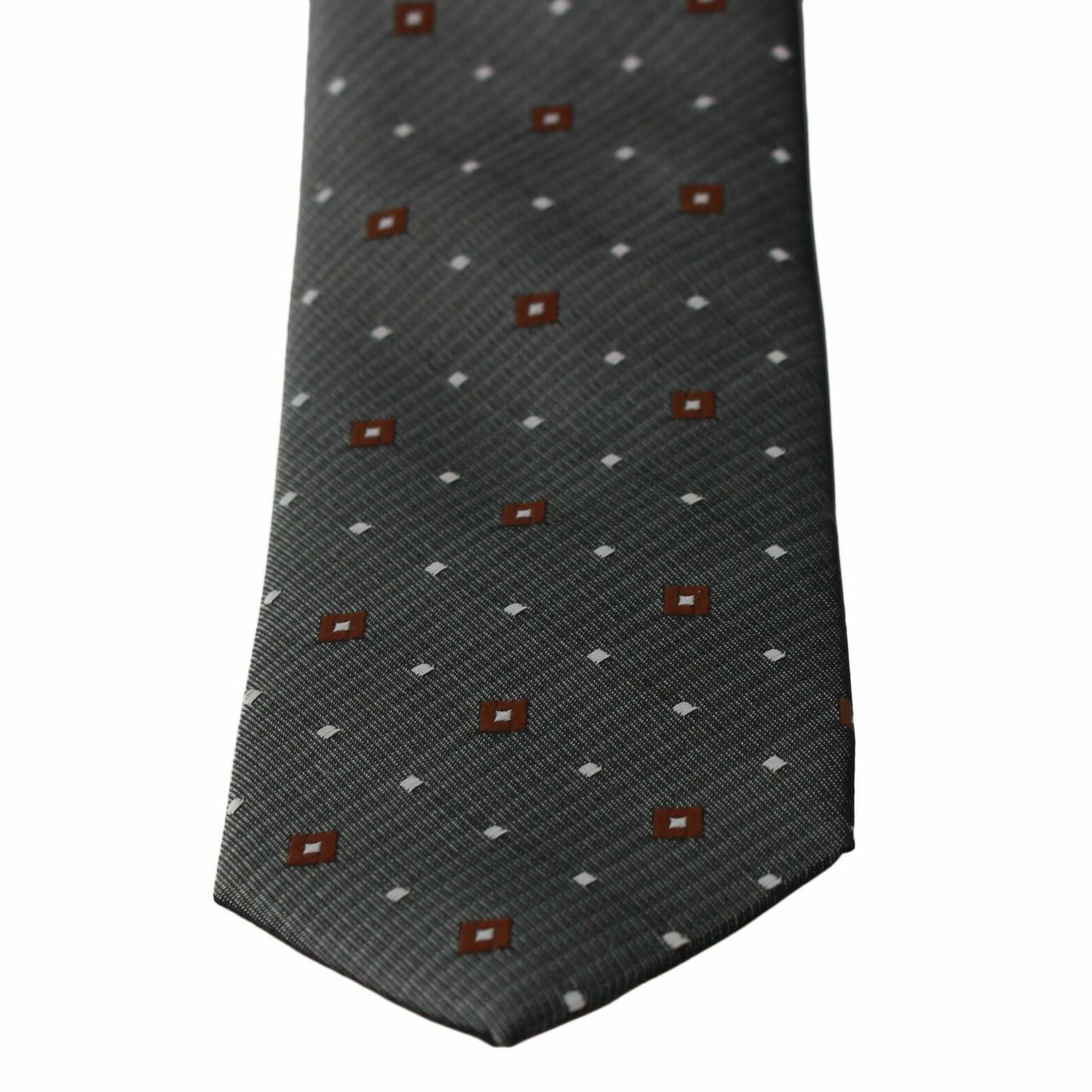 Dolce & Gabbana Gray Patterned Classic Mens Slim Necktie