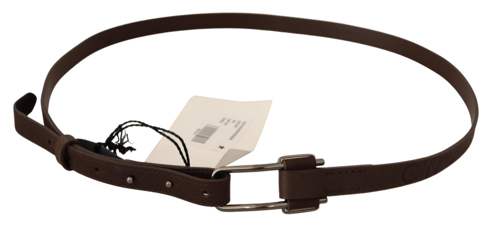 Costume National Brown WX Silver Metal Buckle Belt Costume National