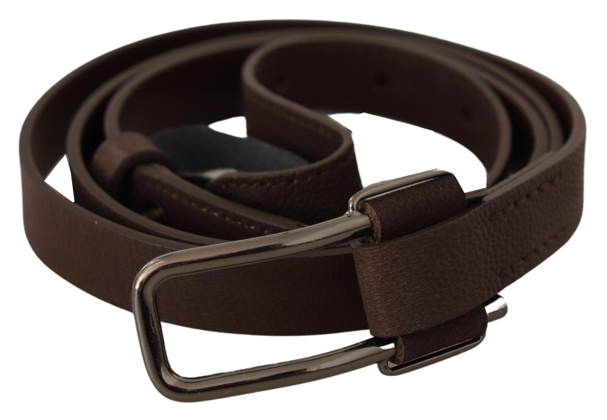 Costume National Brown WX Silver Metal Buckle Belt Costume National