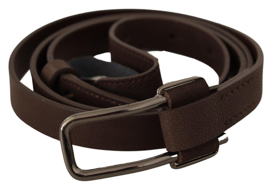 Costume National Brown WX Silver Metal Buckle Belt Costume National