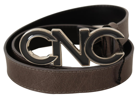Costume National Brown Letter Logo Buckle Belt Costume National