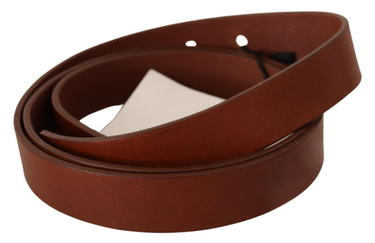 Costume National Brown Leather Silver Fastening Belt Costume National