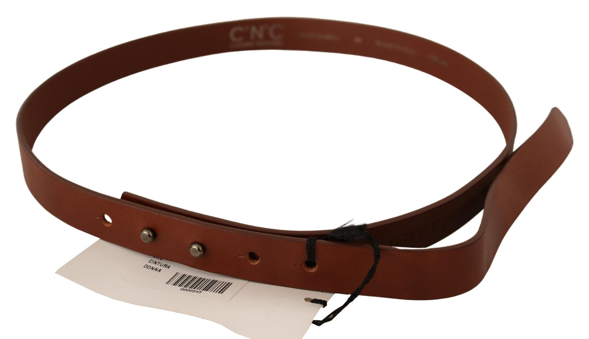 Costume National Brown Leather Silver Fastening Belt Costume National