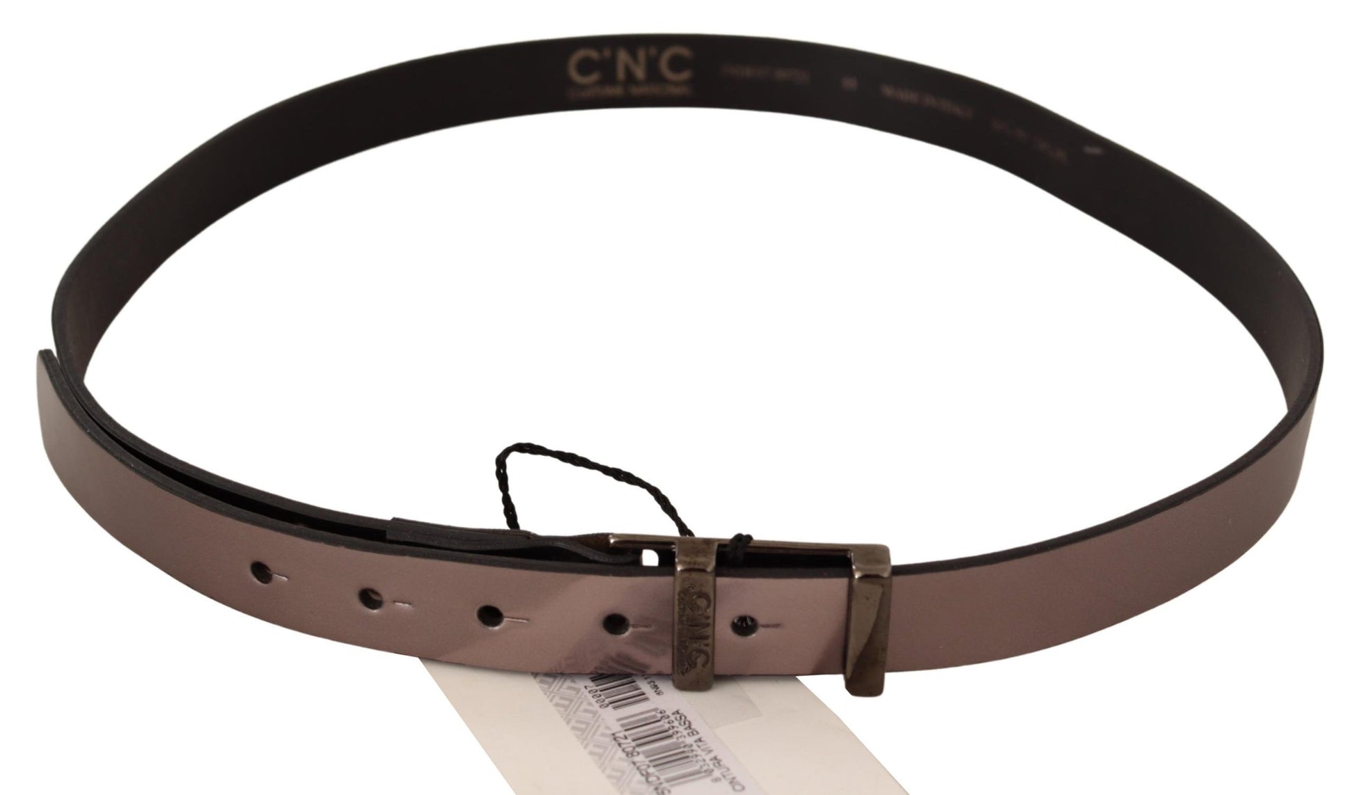 Costume National Pink Metallic Leather Buckle Belt Costume National