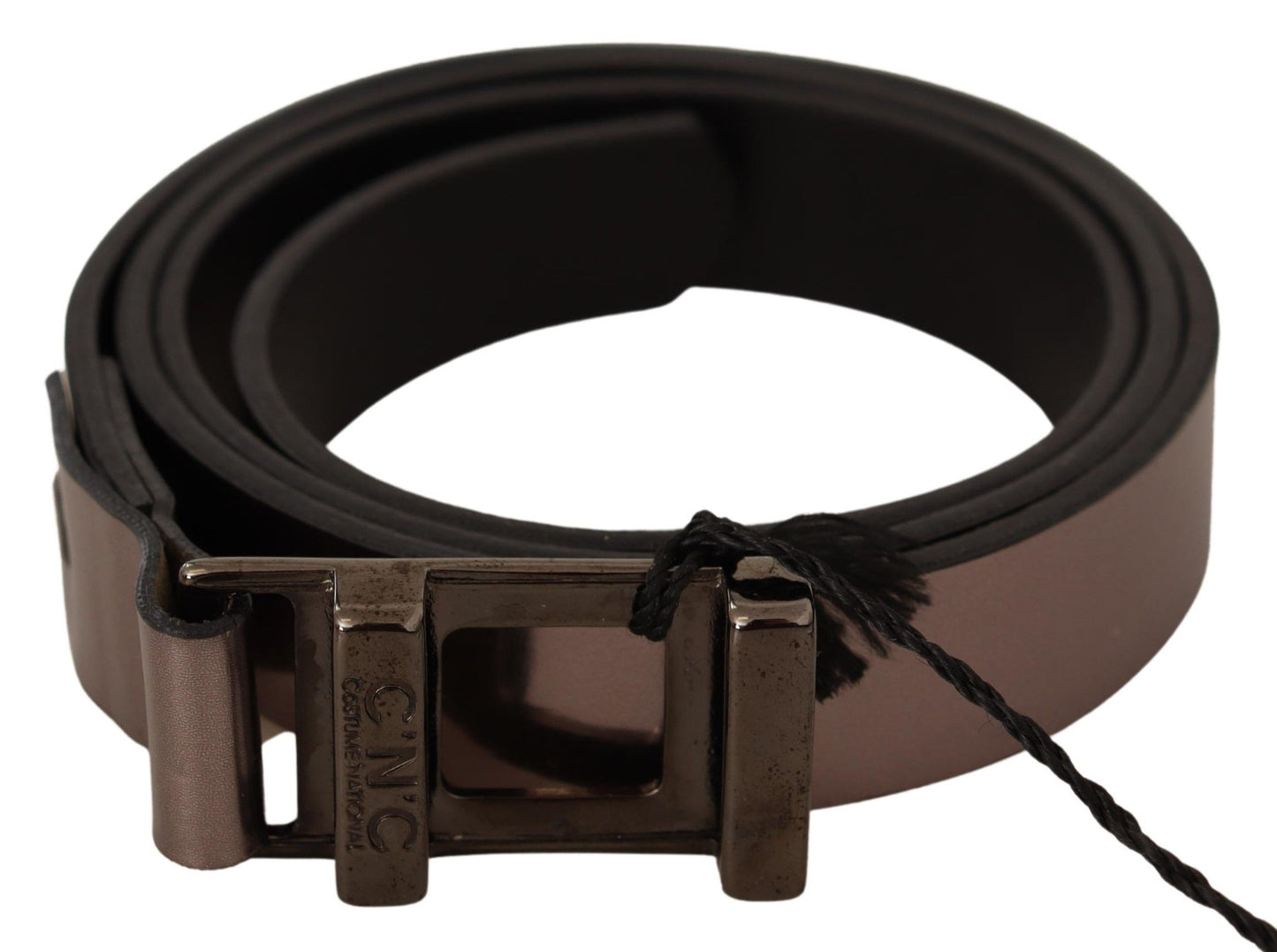 Costume National Pink Metallic Leather Buckle Belt Costume National