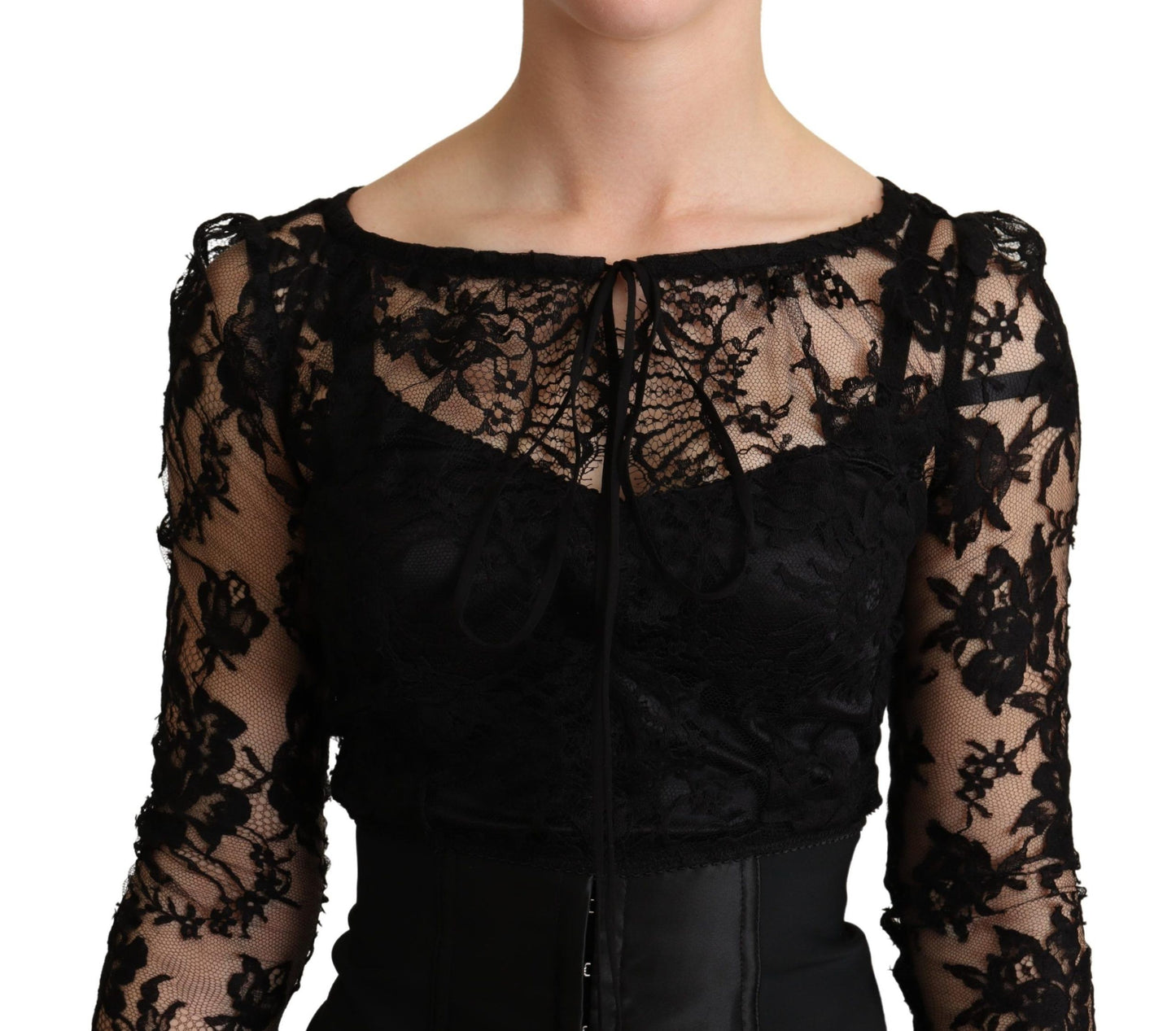 Dolce & Gabbana Black Fitted Lace Top Bodycon Mini Dress Dolce & Gabbana