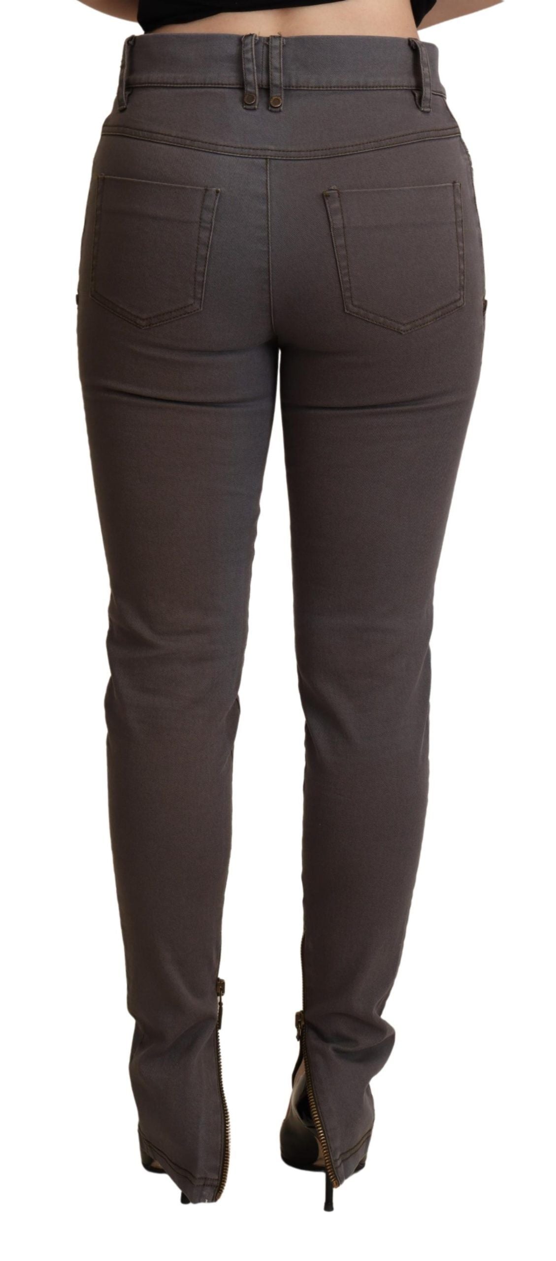 PLEIN SUD Brown Cotton Stretch Skinny Denim Jeans PLEIN SUD