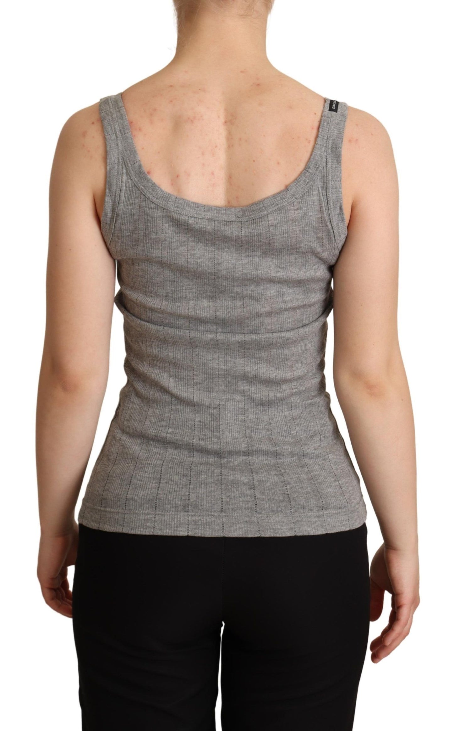 Dolce & Gabbana Gray Cotton Modal Canotta Tank Top T-shirt Dolce & Gabbana