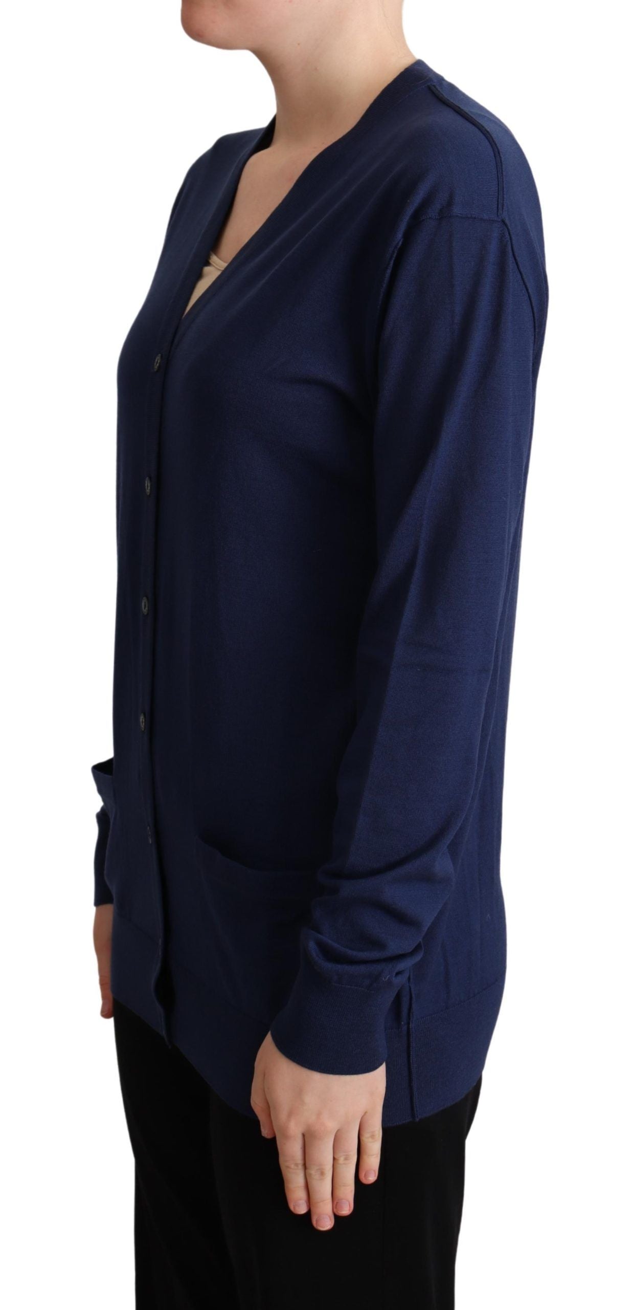 Dolce & Gabbana Blue Virgin Wool Button Down Cardigan Sweater Dolce & Gabbana