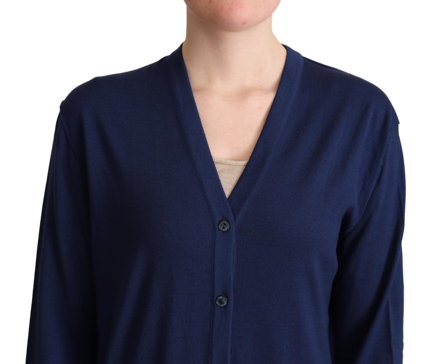 Dolce & Gabbana Blue Virgin Wool Button Down Cardigan Sweater Dolce & Gabbana