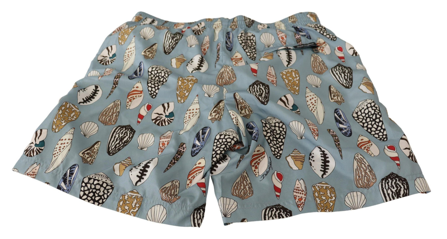 Dolce & Gabbana Blue Seashell Beachwear Swimwear Shorts Dolce & Gabbana