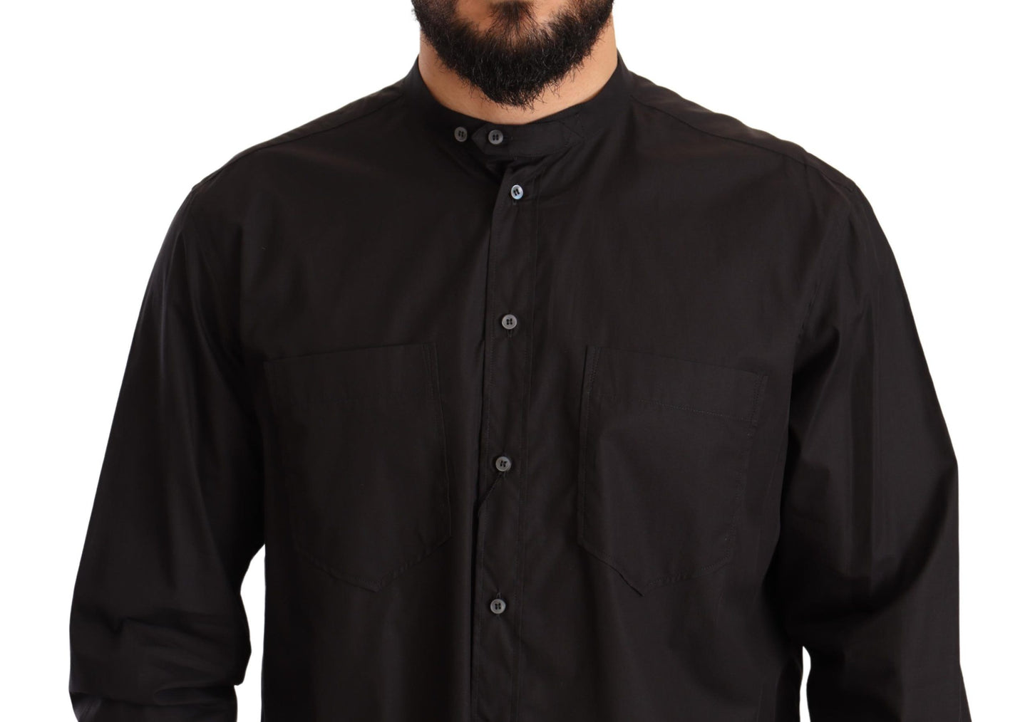 Dolce & Gabbana Black 100% Cotton Formal Dress Top Shirt Dolce & Gabbana