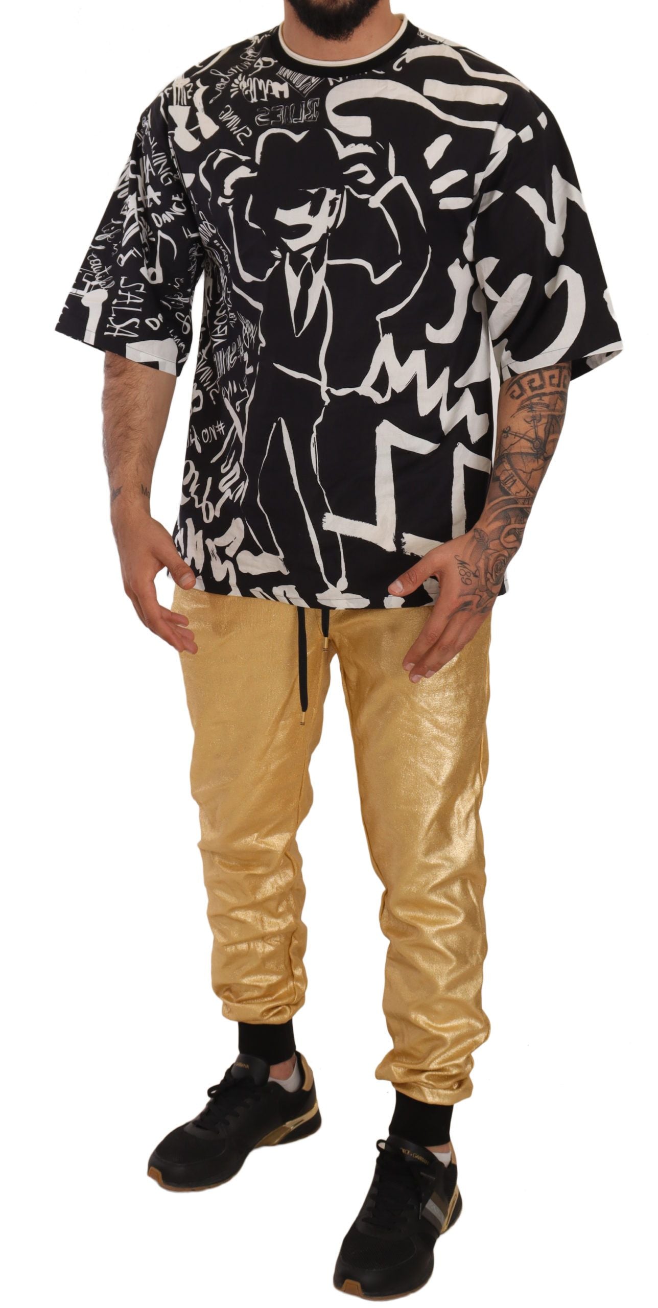 Dolce & Gabbana Gold Pig Of The Year Cotton Trousers Pants Dolce & Gabbana