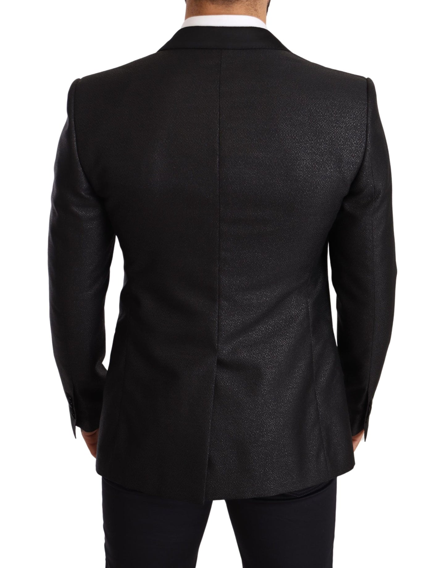 Dolce & Gabbana Black Metallic Slim Jacket Tuxedo Blazer Dolce & Gabbana