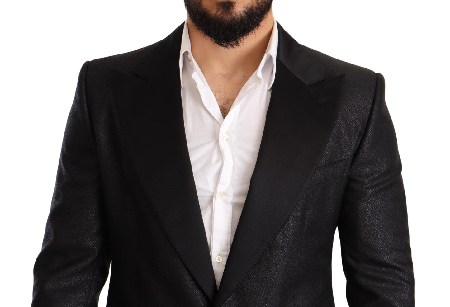 Dolce & Gabbana Black Metallic Slim Jacket Tuxedo Blazer Dolce & Gabbana