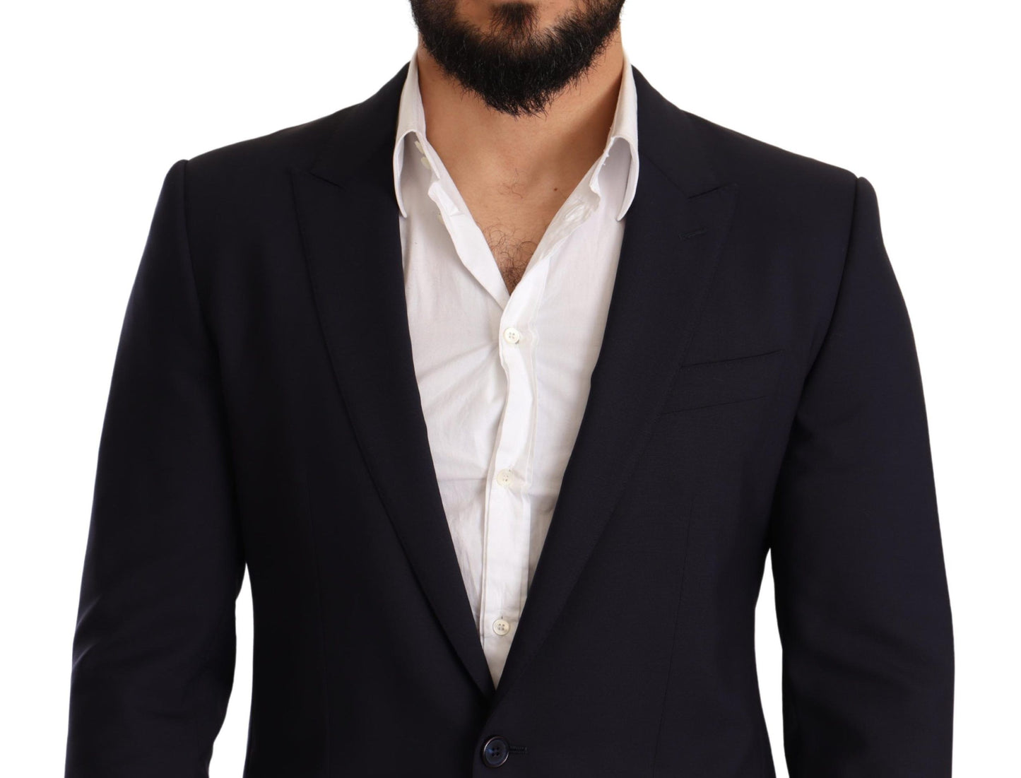 Dolce & Gabbana Navy Blue Wool Slim Fit MARTINI Blazer Dolce & Gabbana